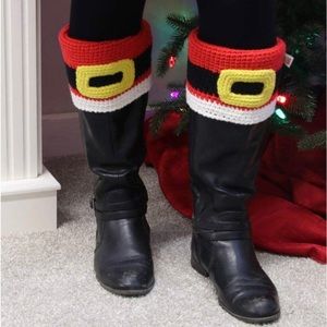 Santa Belt Boot Cuffs - Mr. Mrs. Claus Boot Toppers